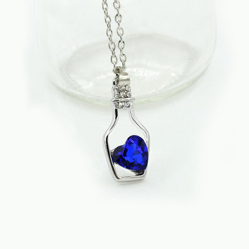 Wholesale New Love Crystal Bottle Drifting Bottle Clavicle Chain Fashion Accessory